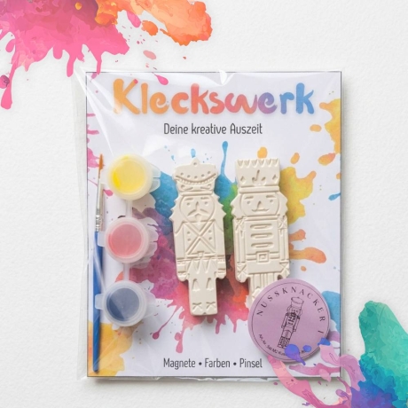 Kleckswerk Gipsmagnete zum Bemalen Nussknacker (Farben & Pinsel)