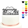 Cake Topper Caketopper Mr & Mrs Name Datum - Farbe Wählbar