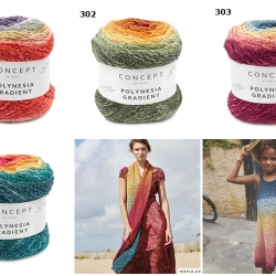 Polynesia Gradient, Katia Wolle, Wolle mit Anleitung, Anleitung