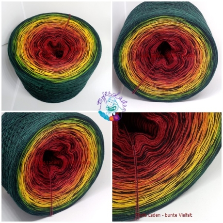 Bobbel, Farbverlaufsgarn, Wolle, 3-fädig, 4-fädig, Nr. 304