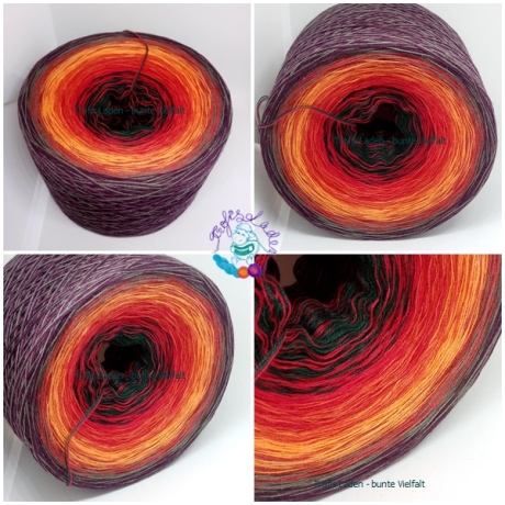 Bobbel, Farbverlaufsgarn, Wolle, 3-fädig, 4-fädig, Nr. 295