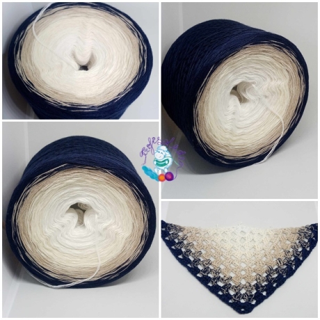 Bobbel, Farbverlaufsgarn, Wolle, 3-fädig, 4-fädig, Nr. 201