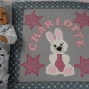 Krabbeldecke Charlotte, Patchwork, Kuscheldecke, Tagesdecke,