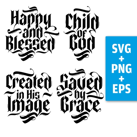 Druckdatei, SVG EPS PNG, Child of God Lettering, gothic Tattoo