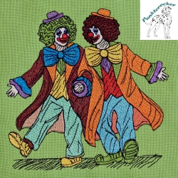 Clown Kumpel gehen feiern - Größe 13,8 x 13,8 cm