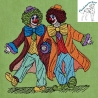 Clown Kumpel gehen feiern - Größe 13,8 x 13,8 cm