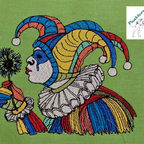 Mardi Gras Clown - Größe 19,5 x 16,3 cm