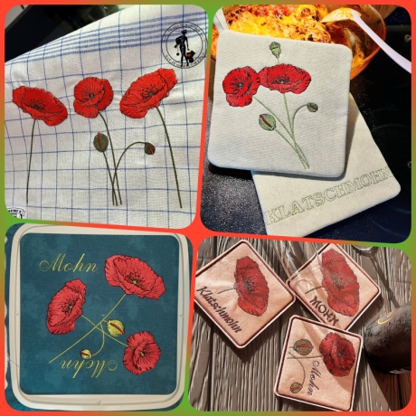 Mohn  - Stickdatei by Michis Textilatelier