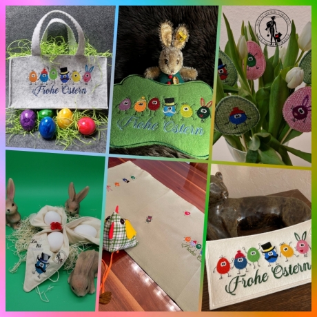 Eiergang  8 Teilig  -  Stickdatei bei Michis Textilatelier