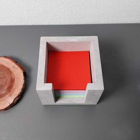 Zettelbox aus Beton  passend für Notizzettel 9x9 cm  Top Design 