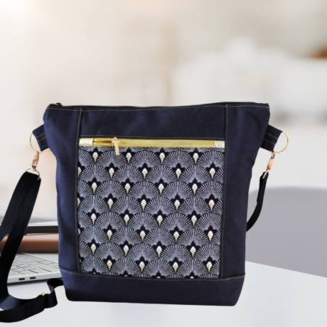 Umhängetasche Damen/Handtasche/Schultertasche/schwarz Gold