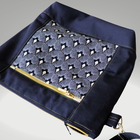 Umhängetasche Damen/Handtasche/Schultertasche/schwarz Gold