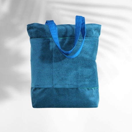 Einkaufstasche/Cordbeutel/Cord Taschen/totebag/Stoffbeutel/petrol