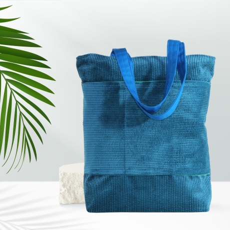 Einkaufstasche/Cordbeutel/Cord Taschen/totebag/Stoffbeutel/petrol