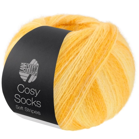 Lana Grossa Cosy Socks, 4-fäd. Sockenwolle Fb. 111 gelb-gesteiftt