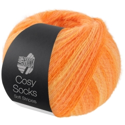 Lana Grossa Cosy Socks 4-fäd. Sockenwolle Fb.112 orange-gesteiftt