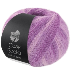 Lana Grossa Cosy Socks 4-fäd. Sockenwolle Fb.114 lila-gesteiftt