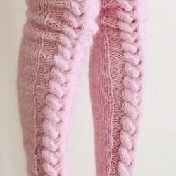 Damen-Winter Overknee-Socken lang, pink, neu, Einheitsgröße