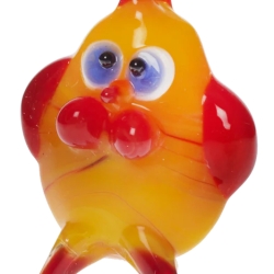 Handgearbeitetes Glastier Henne, bunt, 4 x 5 cm, Unikat, neu