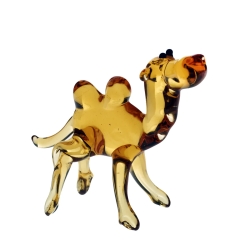 Handgearbeitetes Glastier Kamel, beige, 6x8 cm, Unikat, neu