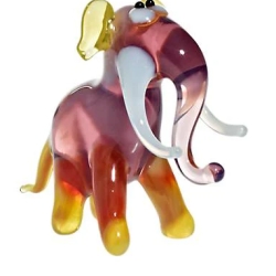 Handgearbeitetes Glastier Mammuth, bunt, 4x5 cm, Unikat, neu