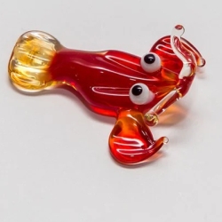 Handgearbeitetes Glastier Hummer, bunt, 4x5 cm, Unikat, neu