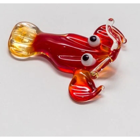 Handgearbeitetes Glastier Hummer, bunt, 4x5 cm, Unikat, neu