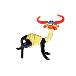 Handgearbeitetes Glastier Pfau, bunt, 6 x 15 cm, Unikat, neu