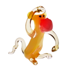 Handgearbeitetes Glastier Affe, bunt, 4x 5 cm, Unikat, neu