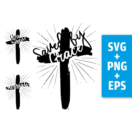 Druckdatei, SVG EPS PNG, Kreuz Design Jesus, christlich, Ostern