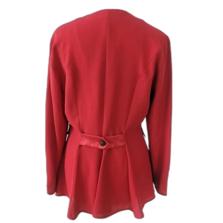ELEGANTE VINTAGE-BLUSE ROT