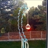 Sonnenfänger Mond Hellblau Perlen Wandschmuck Wohndeko Suncatcher