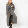 Oversized Strickmantel langer Cardigan Grau Strickweste (S - XL)