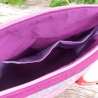 Gesteppte Kulturtasche  Rosé-Beere | 3 Innentaschen | handgemacht