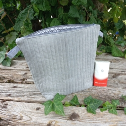 Kulturtasche Jeans-Upcycling XL | 5 Innentaschen | handgemacht