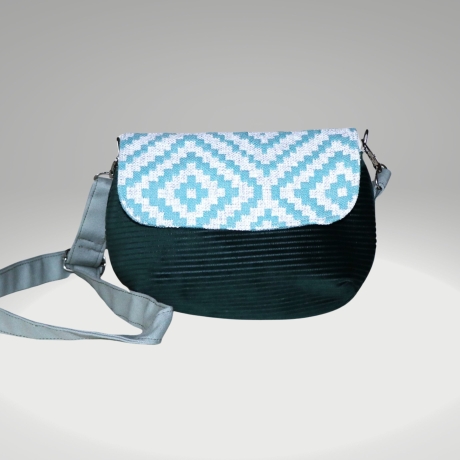 kleine Umhängetasche Damen/grüne Cord Tasche/Clutch/Handtasche