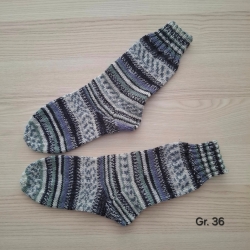Stricksocken, Größe 36, Schurwolle/Polyamid, handgestrickt