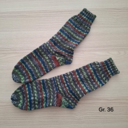 Stricksocken, Größe 36, Schurwolle/Polyamid, handgestrickt
