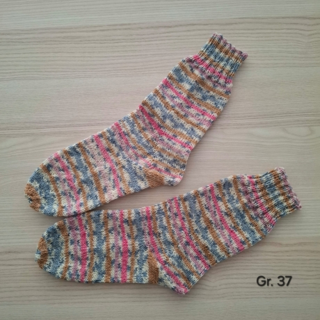 Stricksocken Gr. 37 handgestrickt Wollsocken Schurwolle/Polyamid