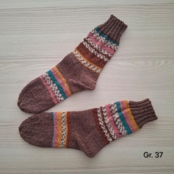 Stricksocken Gr. 37 handgestrickt Wollsocken Schurwolle/Polyamid