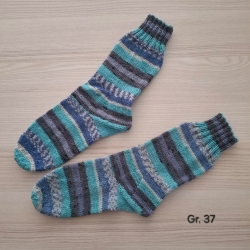 Stricksocken Gr. 37 handgestrickt Wollsocken Schurwolle/Polyamid