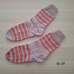 Stricksocken Gr. 37 handgestrickt Wollsocken Schurwolle/Polyamid