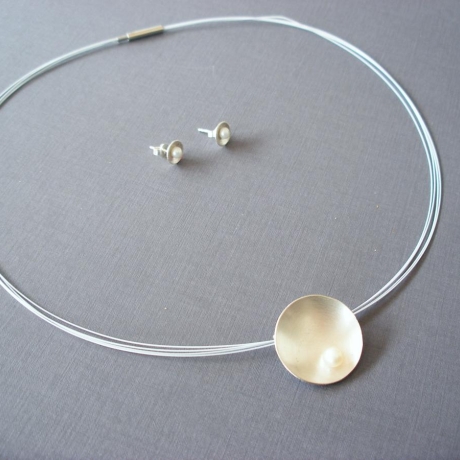 SET Silberschale mit Perle und Ohrstecker 925 Silber