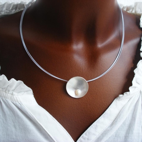 SET Silberschale mit Perle und Ohrstecker 925 Silber