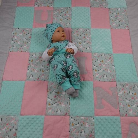 Krabbeldecke Julina, Patchwork, Kuscheldecke