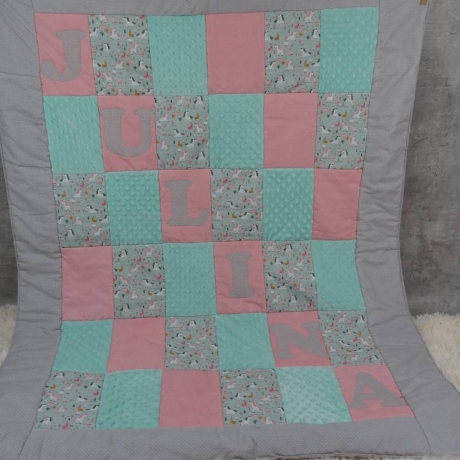 Krabbeldecke Julina, Patchwork, Kuscheldecke