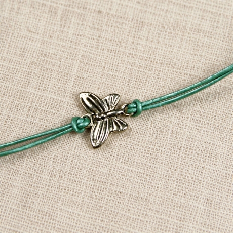 Lederarmband Schmetterling – 21 Farben, verstellbar