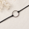 Lederarmband mit Ring Silver Circle - Schmuck aus Leder