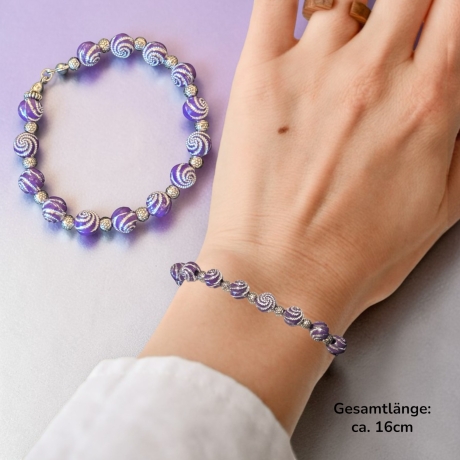 Perlenarmband Lila