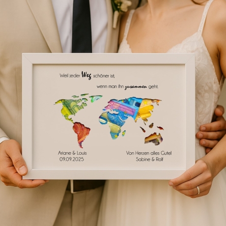 Hochzeitsgeschenk personalisiert Geldgeschenk Hochzeit Brautpaar 